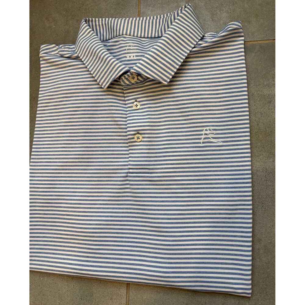 Rhoback Polo Shirt Men's 2XL XXL Blue Golf Performance LIghtweight Stretch
